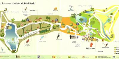 Kuala lumpurju bird park zemljevid