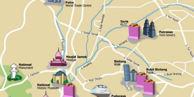 Kuala lumpurju krajev zemljevid
