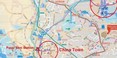 Chinatown v kuala lumpurju zemljevid