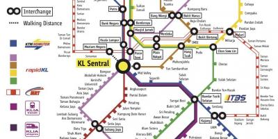Kl sentral železniške postaje zemljevid