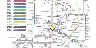 Kuala lumpurju železniškega tranzita zemljevid
