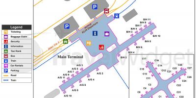 Kuala lumpurju letališče glavni terminal zemljevid