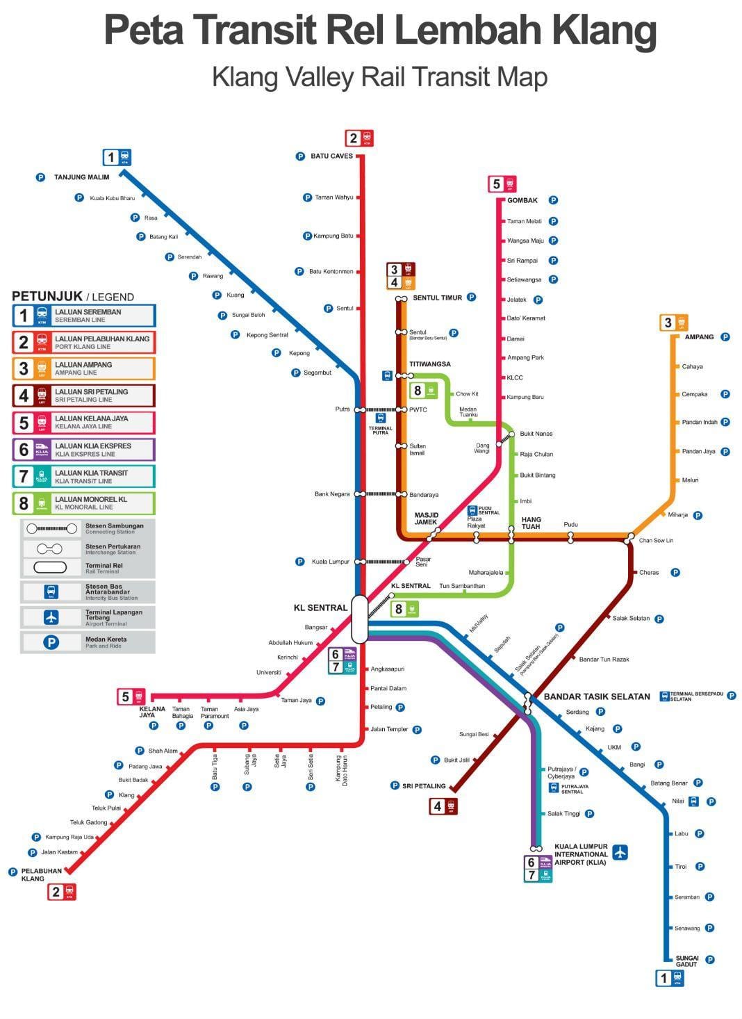 kuala lumpurju železniške postaje zemljevid