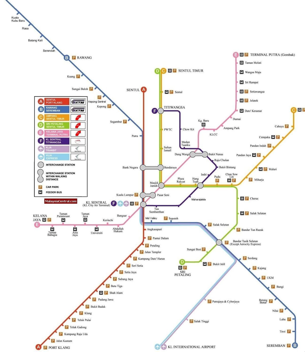 kuala lumpurju lahka železnica zemljevid