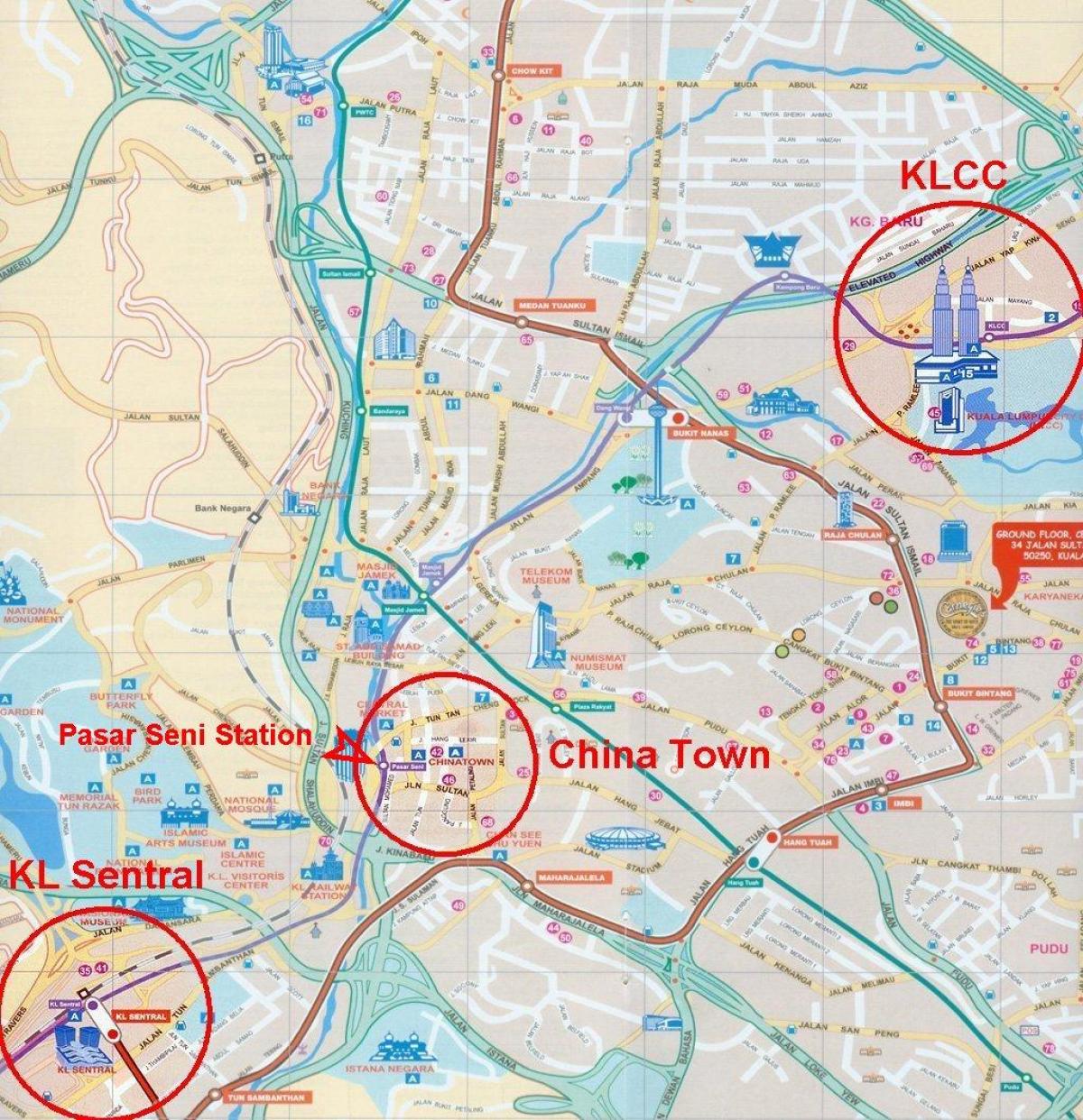 chinatown malezija zemljevid