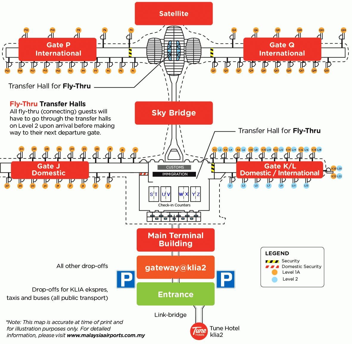 klia letališki terminal zemljevid