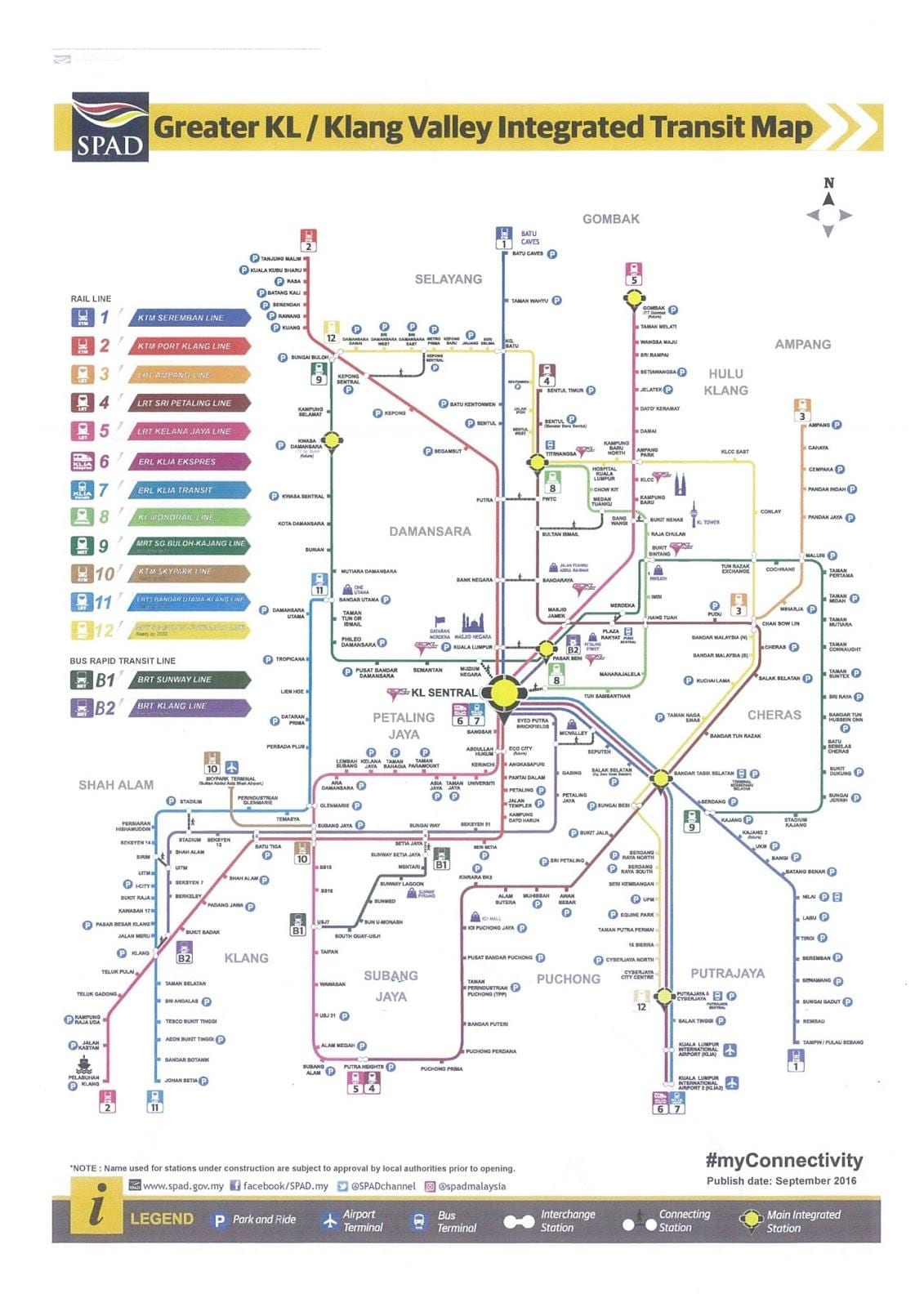 kuala lumpurju železniškega tranzita zemljevid