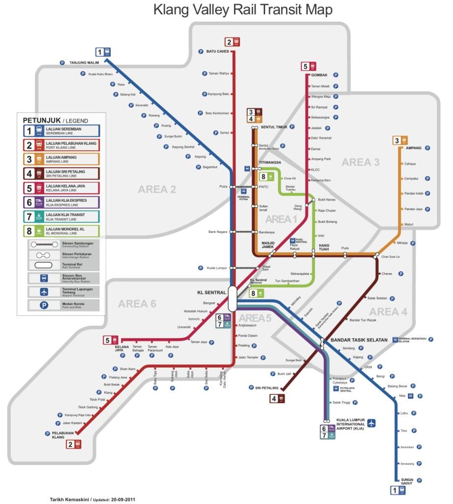 Zemljevid kuala lumpurju letališča, vlak