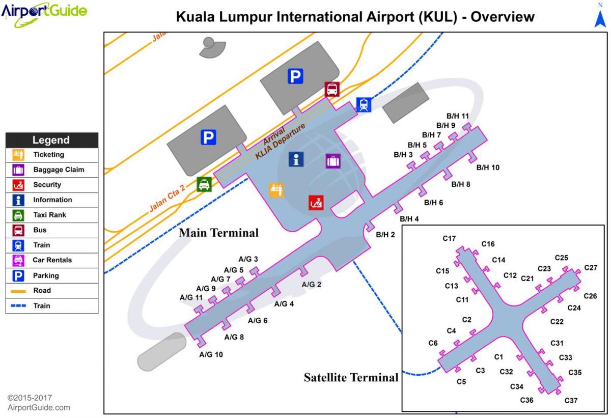 kuala lumpurju mednarodni letališki terminal zemljevid