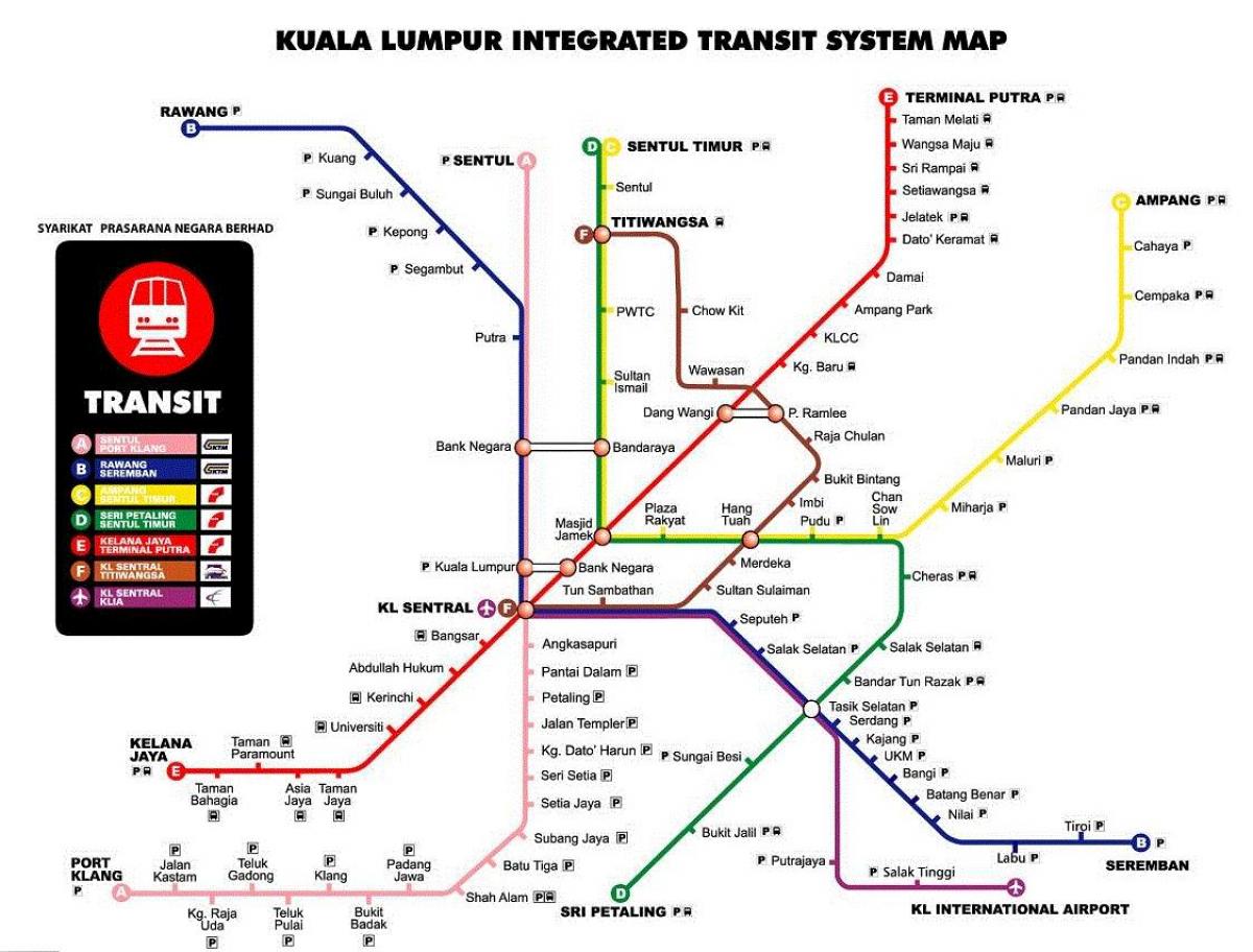 metro zemljevid kuala lumpurju
