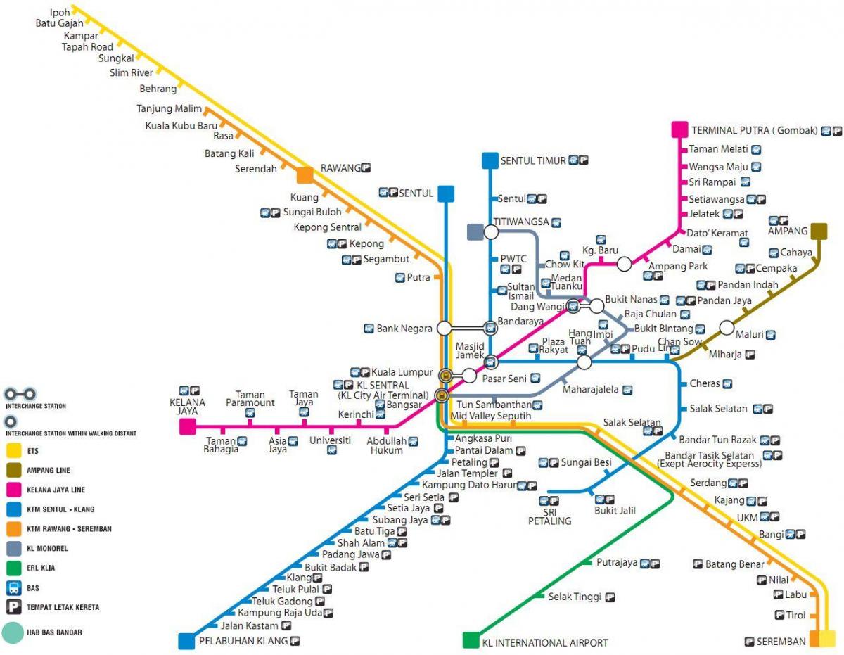 javni prevoz zemljevid malezija