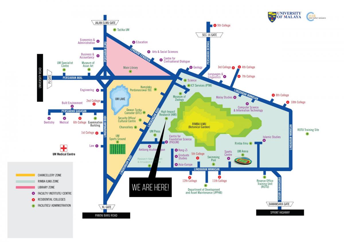Zemljevid univerze malaya