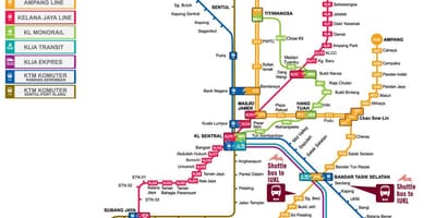Kuala lumpurju železniške postaje zemljevid