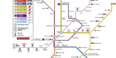 Kuala lumpurju lahka železnica zemljevid