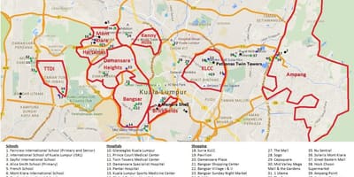 Kuala lumpurju področju zemljevid